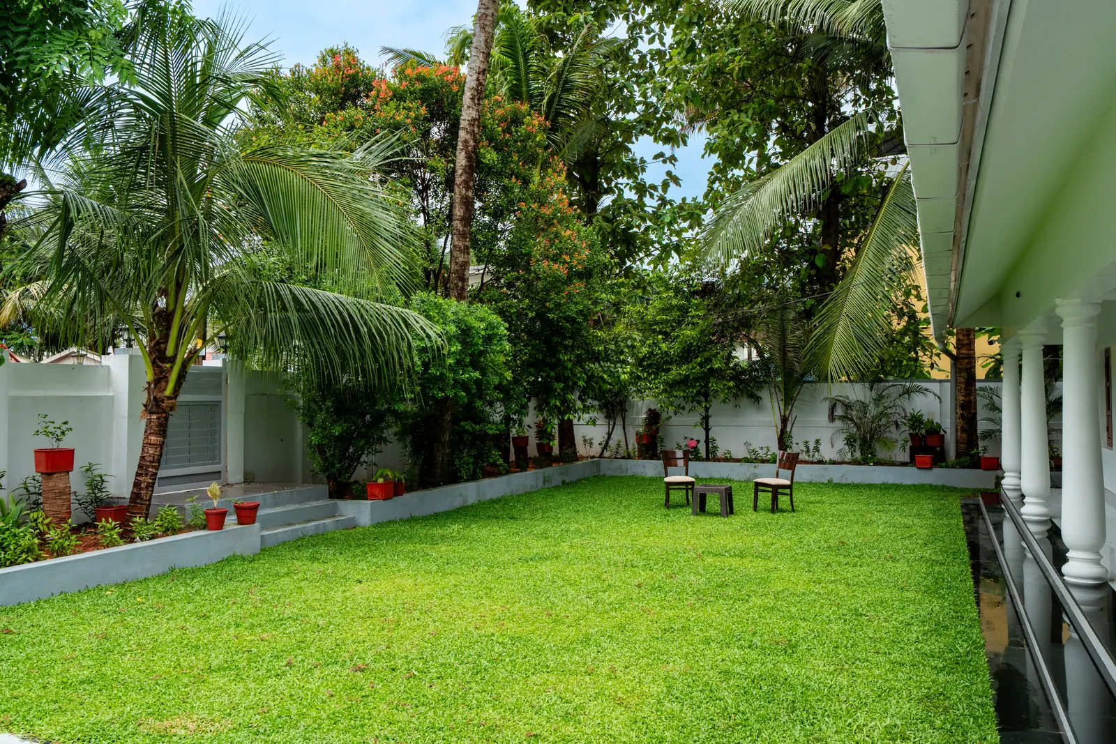 Garden and green lawn at CANA Homes